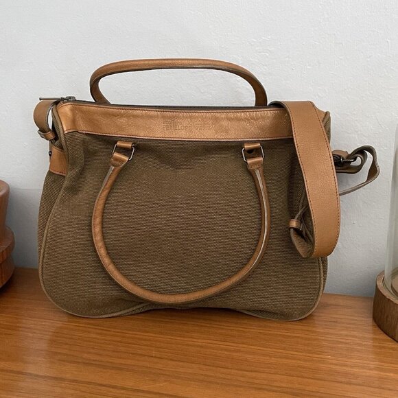ateliers PENELOPE Canvas & Leather Shoulder Bag Large - Picture 8 of 12